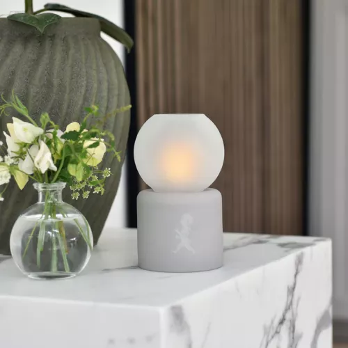 Globe värmeljuslykta 17 cm ljusgrå