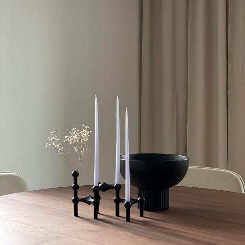 Stoff Nagel Ljusstake Svart