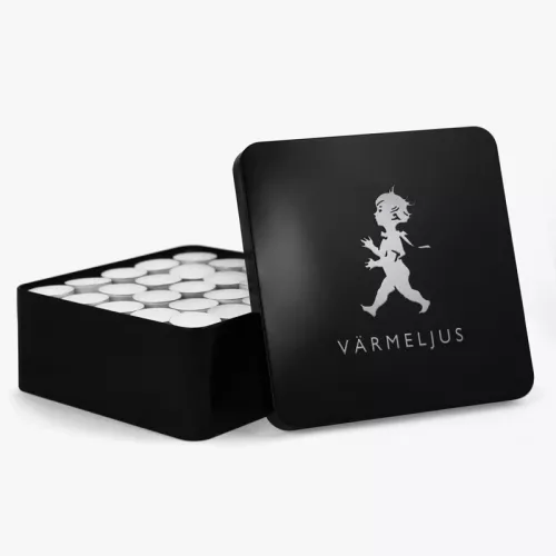 Värmeljuslåda för 100 ljus Svart matt