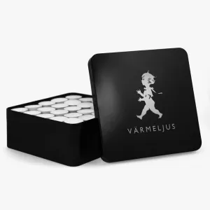 Värmeljuslåda för 100 ljus Svart matt