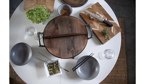 Nabe Wok Gjutjärn med glaslock 36 cm Svart