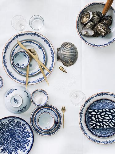 Ostindia Tallrik flat 21 cm blå