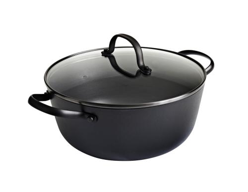 26 cm kastrull i lättviktsgjutjärn Honeycomb keramisk beläggning glaslock