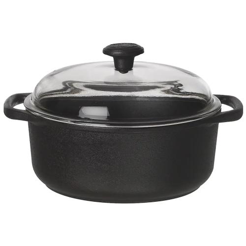 Gryta rund med glaslock 4 L