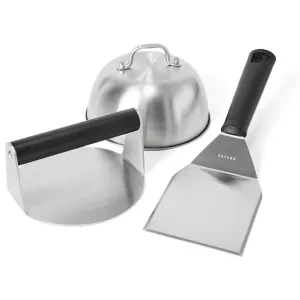 Smash burger Set Rostfritt stål, svart handtag