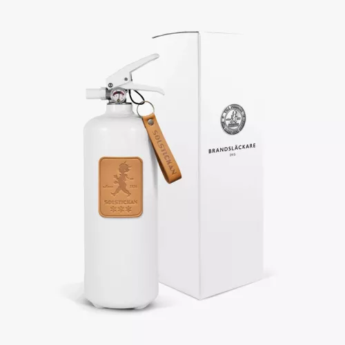 Solstickan Brandsläckare 2 kg Vit/Läder Ljusbrun