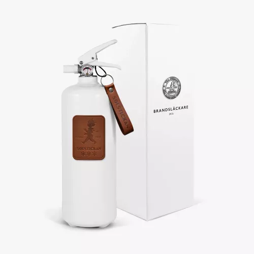 Solstickan Brandsläckare 2 kg Vit/Läder Mörkbrun