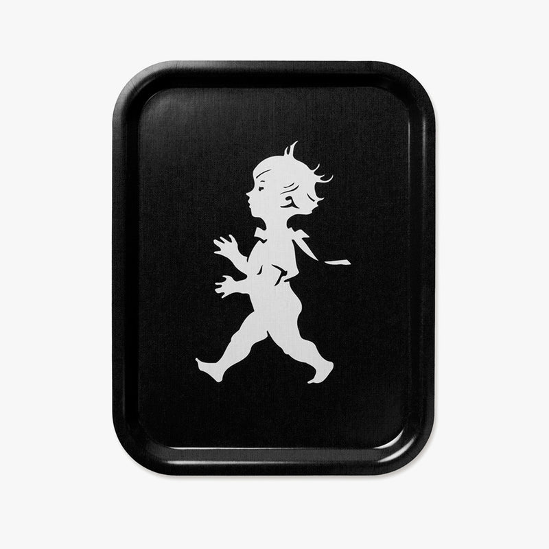 Bricka 36x28 cm Svart/Vit