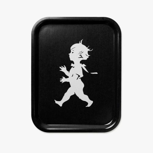 Bricka 36x28 cm Svart/Vit