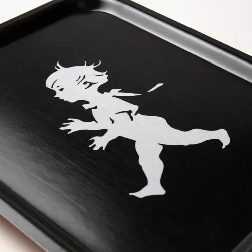 Bricka 36x28 cm Svart/Vit