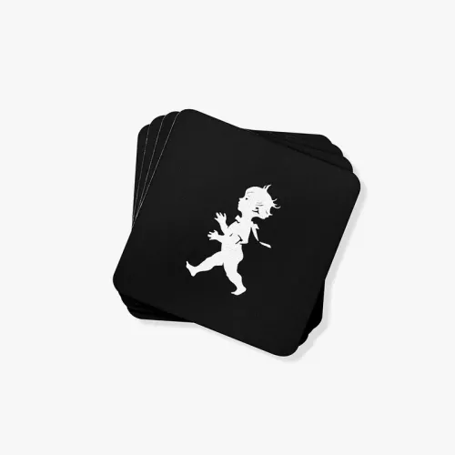 Glasunderlägg 10x10 cm 4-pack Svart