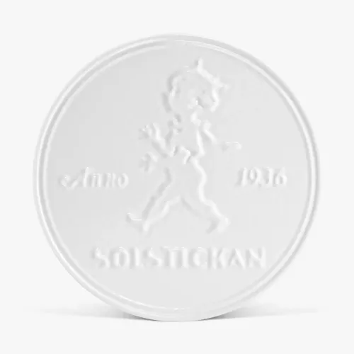 Solstickan Grytunderlägg Gjutjärn 19 cm Vit emaljerad