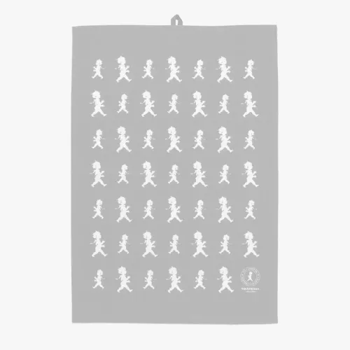 Handduk Halvlinne 50x70 cm Grå/Vit