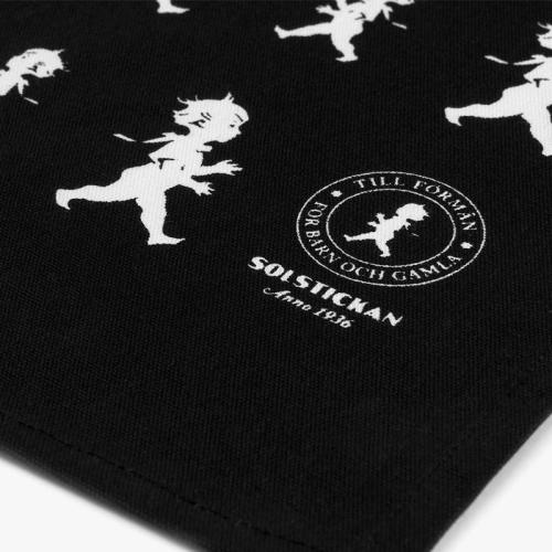 Handduk Halvlinne 50x70 cm Svart/Vit