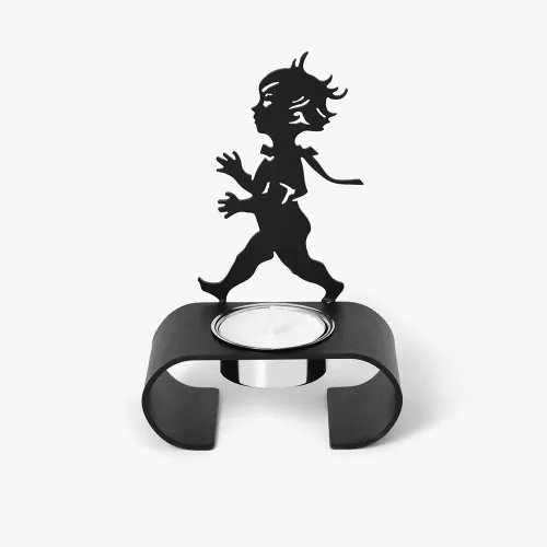 Silhuett Värmeljusstake Svart