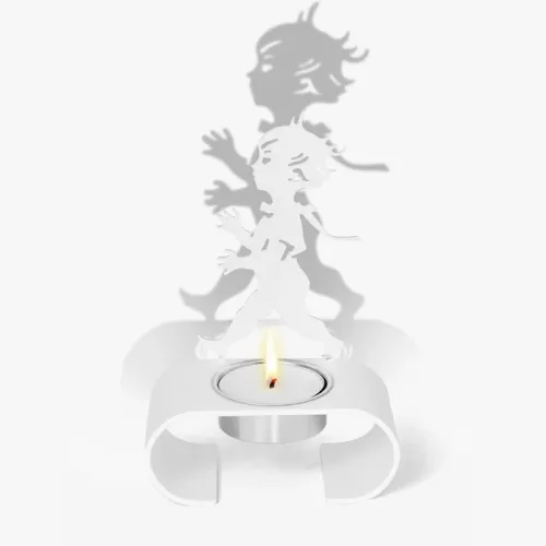 Silhuett Värmeljusstake Vit