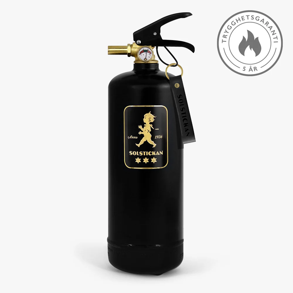 Solstickan Brandsläckare 2 kg Svart/Guldemblem
