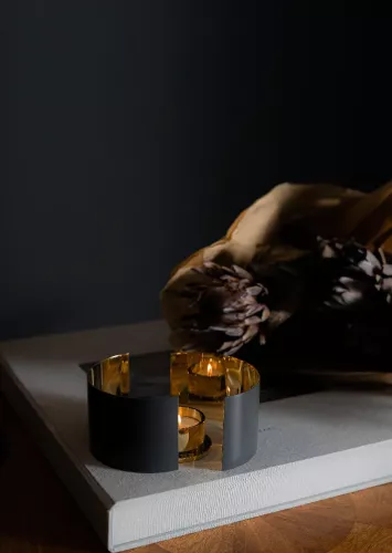 Infinity Ljuslykta 3 delar 6 cm Mörkgrå