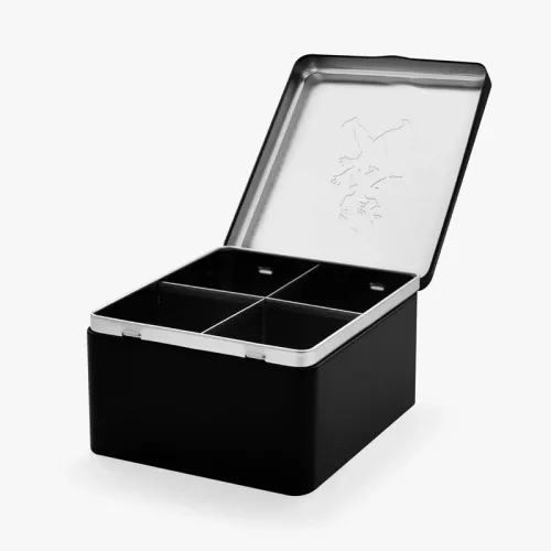 Burk för tepåsar 4 fack Matt Svart