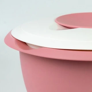 Vispskål med tvådelat lock, 3,5L rosa
