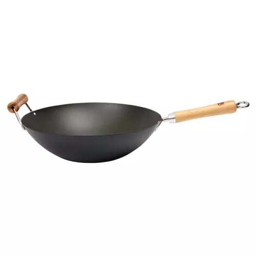 School of Wok Wokpanna 36 cm med bambuhandtag Svart