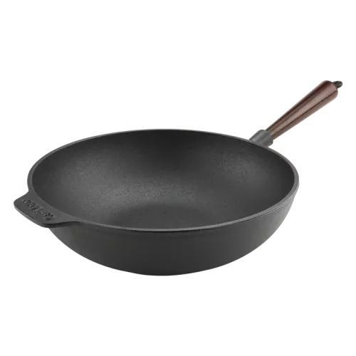 Gjutjärns Wokpanna 30cm Trähandtag