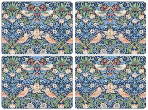 Strawberry Thief Tablett 30x40 cm 4-pack Blå