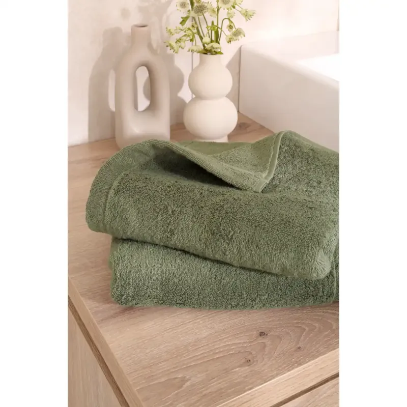 Cawö Lifestyle 100% cotton terry towel – olive green 7007-497