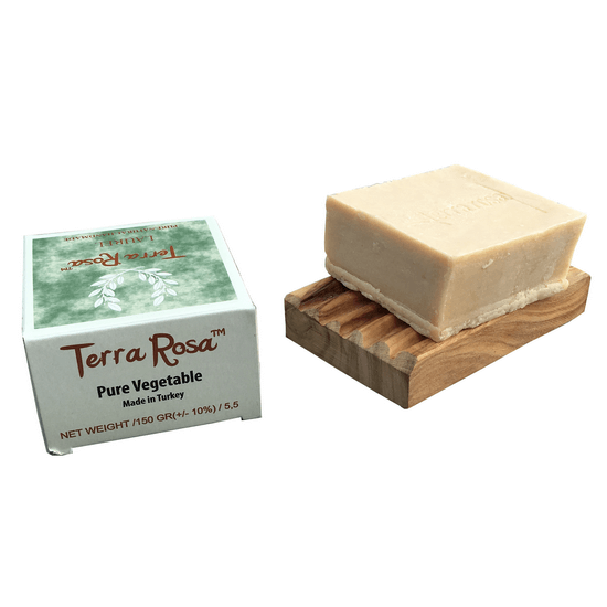 Terra Rosa Aleppo soap, Savon d'Alep soap with Laurel Berry oil. Buy online from Casa Zeytin