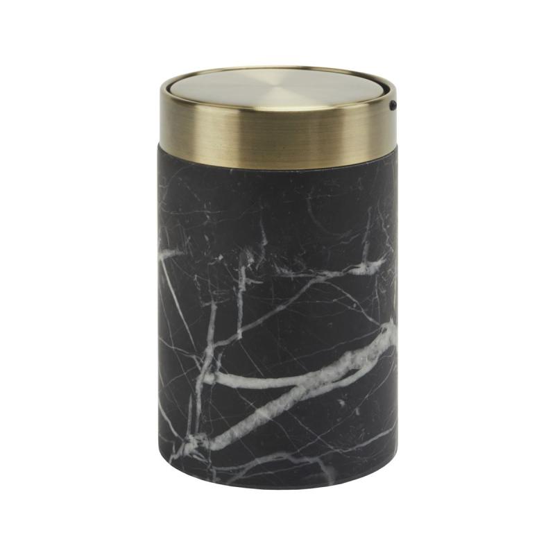 Nero Cosmetic bin with swing lid Black