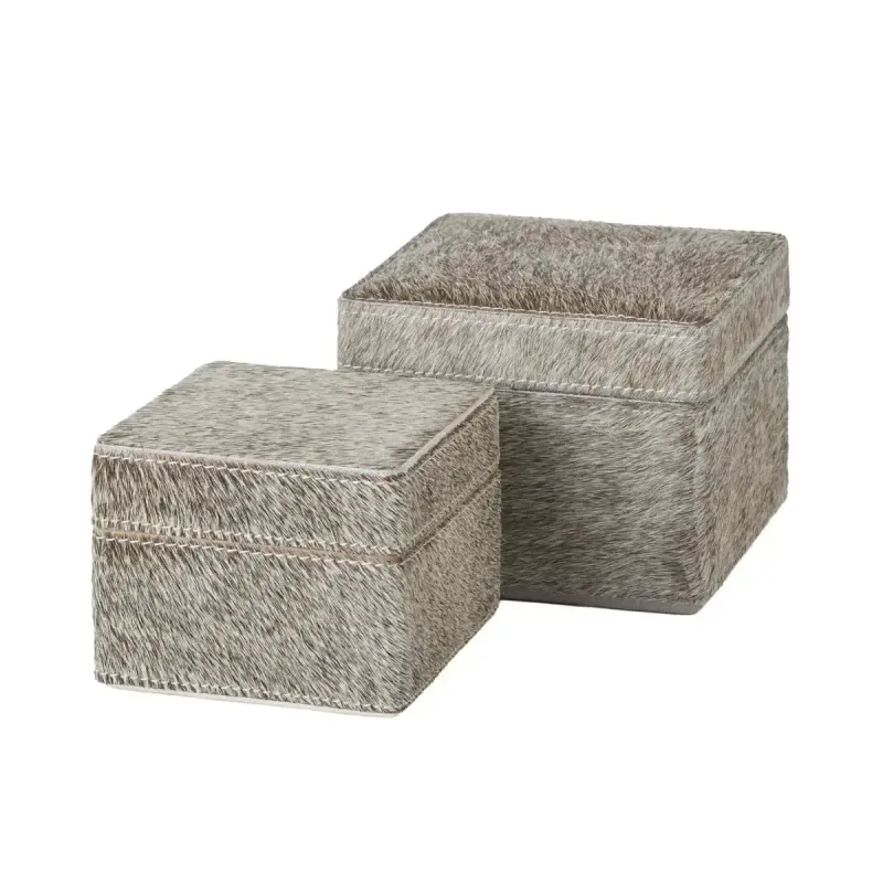 Aquanova Java Storage Boxes Brindle Set of 2 in Faux Suede