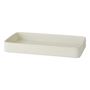 Aquanova Lotus bricka Ivory i äkta läder 33x17 cm