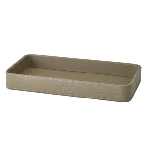 Aquanova Lotus bricka Taupe i äkta läder 33x17 cm