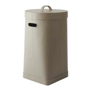 Aquanova Lotus Laundry Basket Taupe with Leather Lid