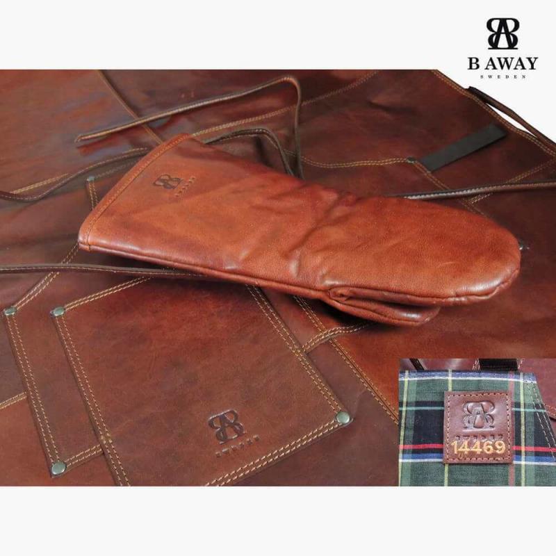B away leather apron and mitt of waxed buffalo leather from Baway