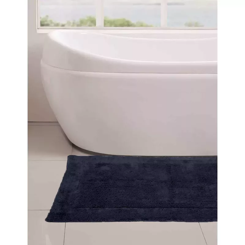 Badrumsmatta 100% cotton 2000 gsm Anti-slip NUANCO Bleu Nuit