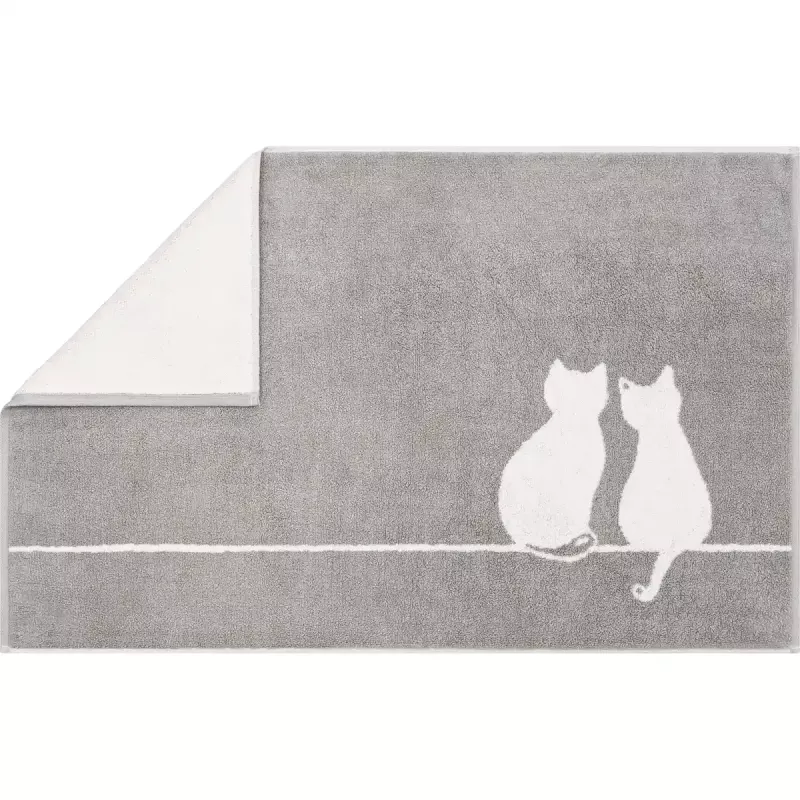 Bath Mat Cute Cats You & Me 6263-76 Platin-White
