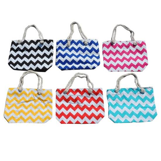 Beach Bag Chevron with Zipper