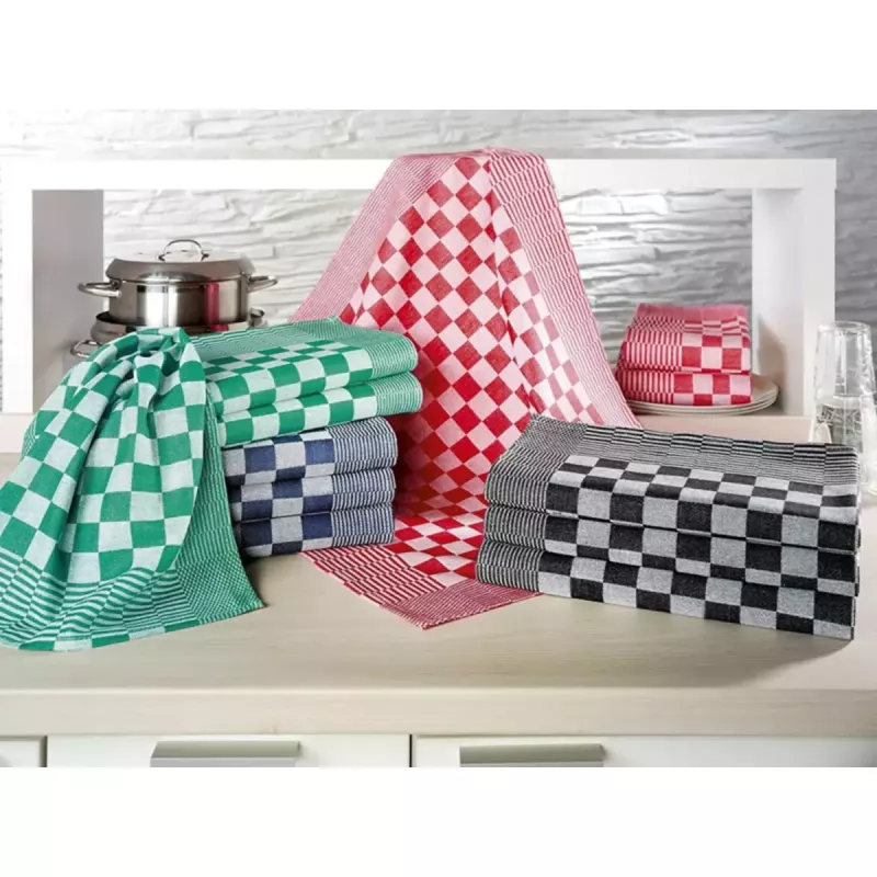 Beau Maison Red Check Kitchen Towel 60x65 cm 3-Pack