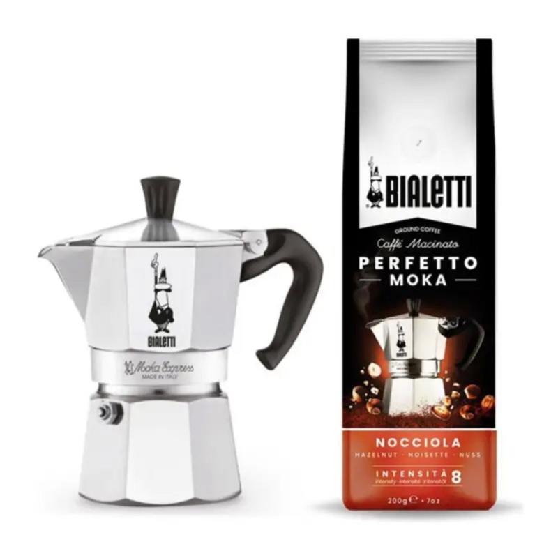 Bialetti Moka Express set and coffee