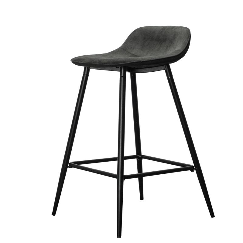 By On Bar Chair Candance Svart Barstol Sammet Liknande Chanilletyg