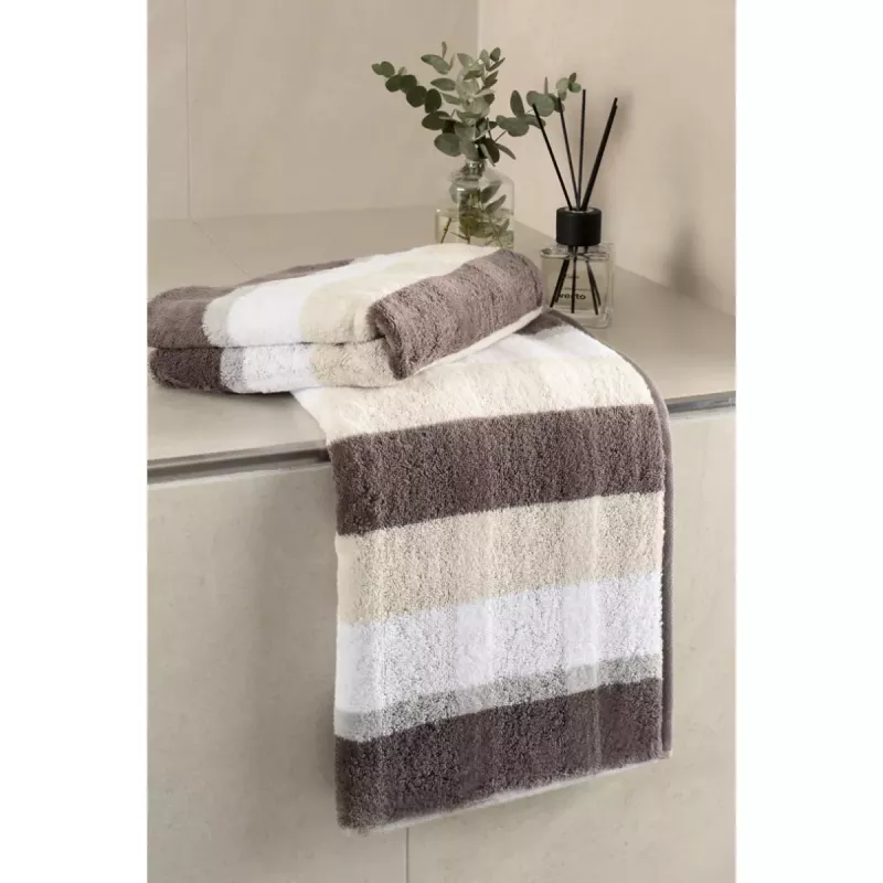 Cawö Handduk Noblesse Stripe 1087-30 Valnöt