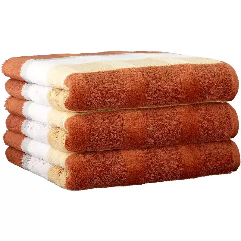 Cawö Handduk Noblesse Stripe 1087-33 Brick