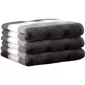 Cawö Towel Noblesse Stripe 1087-77 Anthracite