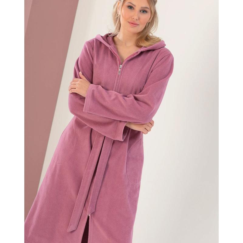 Cawö Women's Bathrobe with Hood 837-22 Blush