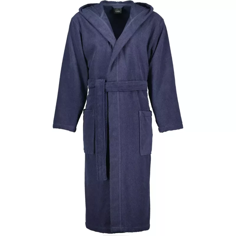Cawö Men's Blue Robe with Hood 829-17