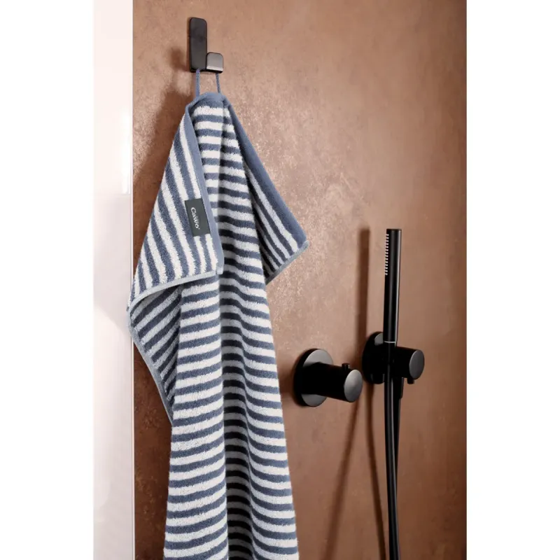 Cawö Club cotton towel, fine striped – midnight blue 6300-17