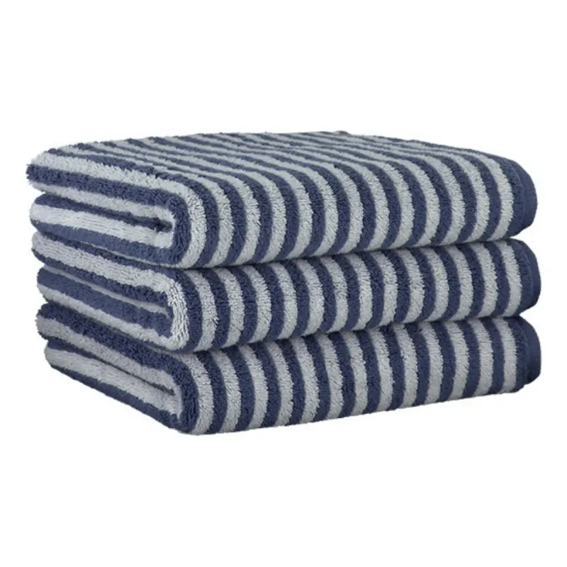 Cawö Club cotton towel, fine striped – midnight blue 6300-17