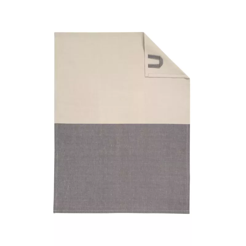 Cawö Cuisine Duo Kitchen Towel - Tea Towel 2-Pack Linen Blend 50x70 cm - Basalt Grey Linen Beige