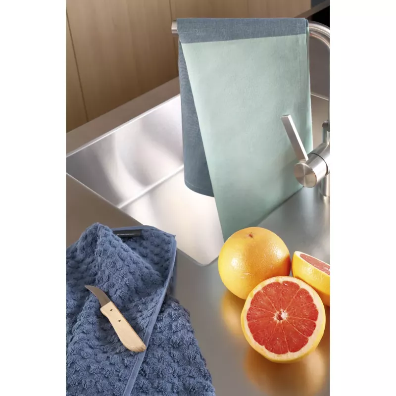 Cawö Cuisine Duo Kitchen Towel - Tea Towel 2-Pack Linen Blend 50x70 cm - Midnight Blue Mint